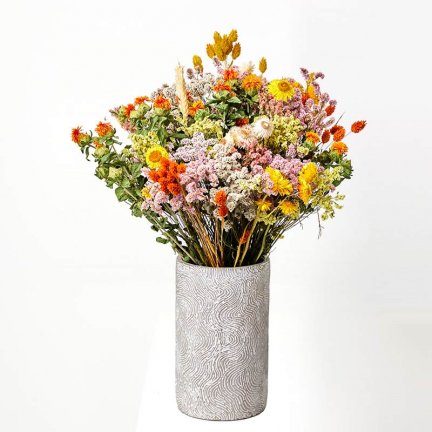 Ramo grande de flores secas en colores naturales, verdes y crema — Oh!MyFlor